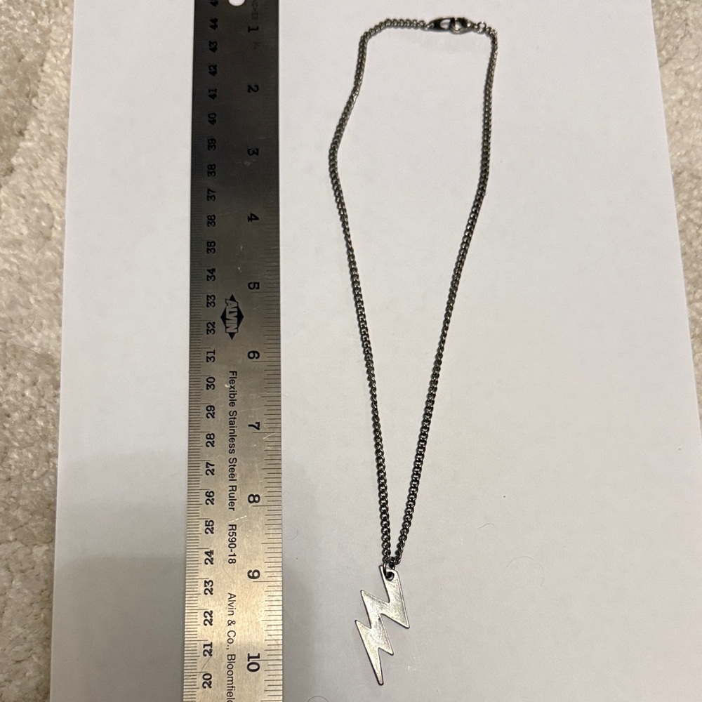 Silver Lightning Bolt Necklace